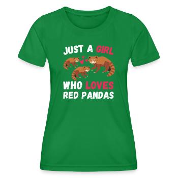 Cadeau de fille animale chinoise Panda rouge - T-shirt sport Femme - vert - Devant - AI Model Female 172 dark (172cm)