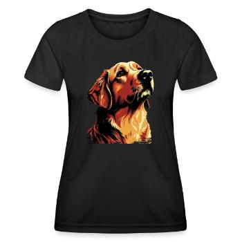 Labrador Dogs Maman et Labfather Papa Golden - T-shirt sport Femme - noir - Devant - AI Model Female 172 light (172cm)