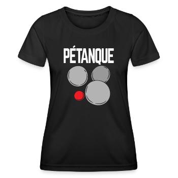 Boules de boules pour bouler et pétanque - T-shirt sport Femme - noir - Devant - AI Model Female 172 light (172cm)