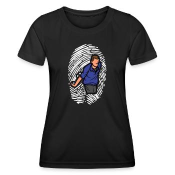 DNA Boule Fingerprint Bouler Boule Boules - T-shirt sport Femme - noir - Devant - AI Model Female 172 light (172cm)