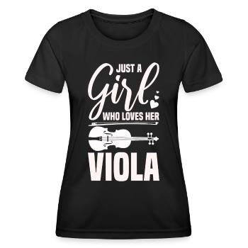 Bratsche - Frauen Funktions-T-Shirt - Schwarz - Vorne - AI Model Female 172 light (172cm)