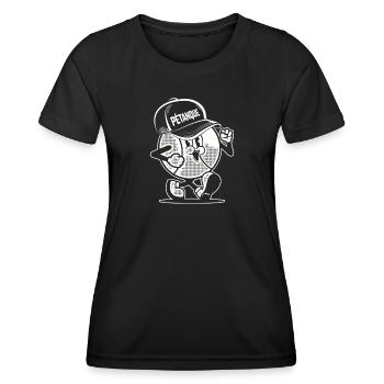 Petanque ball goes to the Boules Petanque Team Cap Boule - Women's Functional T-Shirt - black - Front - AI Model Female 172 light (172cm)