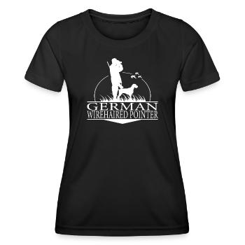 GERMAN WIREHAIRED POINTER Jagdhunde Jäger Wilsigns - Frauen Funktions-T-Shirt - Schwarz - Vorne - AI Model Female 172 light (172cm)