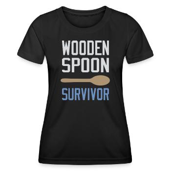 Survivant de la cuillère en bois - T-shirt sport Femme - noir - Devant - AI Model Female 172 light (172cm)