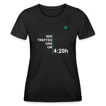 Wir Treffen Uns Um 420 - Frauen Funktions-T-Shirt - Schwarz - Vorne - AI Model Female 172 light (172cm)