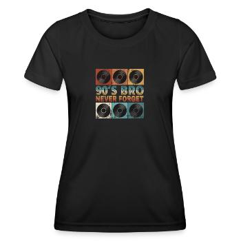 Zurück in die 90´s Schallplatte - Frauen Funktions-T-Shirt - Schwarz - Vorne - AI Model Female 172 light (172cm)