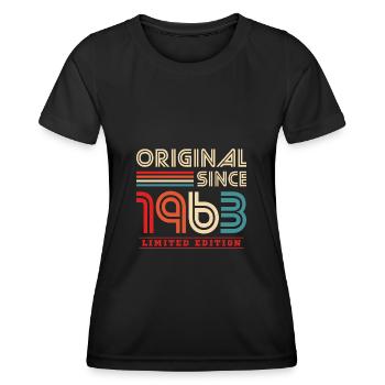 Original 1963 Jahrgang 60. Geburtstag Geschenk - Frauen Funktions-T-Shirt - Schwarz - Vorne - AI Model Female 172 light (172cm)