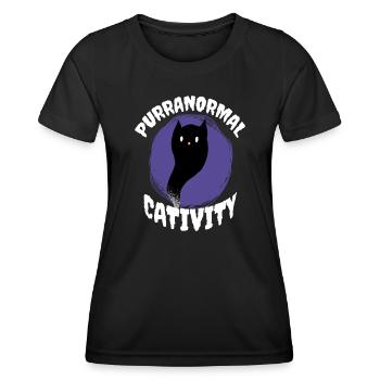 Halloween Cat Cats Humor Purranormal Cativity - Women's Functional T-Shirt - black - Front - AI Model Female 172 light (172cm)