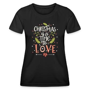 Noël, c’est l’amour : la chaleur festive du cœur - T-shirt sport Femme - noir - Devant - AI Model Female 172 light (172cm)