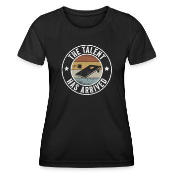 Cornhole das Talent ist da - Frauen Funktions-T-Shirt - Schwarz - Vorne - AI Model Female 172 light (172cm)