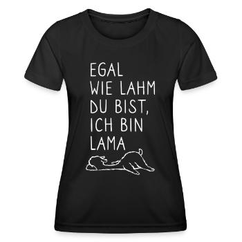 Egal wie lahm du bist ich bin lama - Wortspiel - Frauen Funktions-T-Shirt - Schwarz - Vorne - AI Model Female 172 light (172cm)