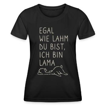 Egal wie lahm du bist ich bin lama - Wortspiel - Frauen Funktions-T-Shirt - Schwarz - Vorne - AI Model Female 172 light (172cm)