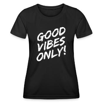 Good Vibes Only Brushed White - Women's Functional T-Shirt - black - Front - AI Model Female 172 light (172cm)