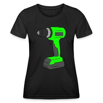 Akkuschrauber Handwerker Heimwerker Werkzeug - Frauen Funktions-T-Shirt - Schwarz - Vorne - AI Model Female 172 light (172cm)
