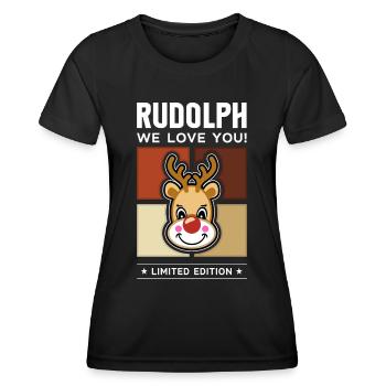 Rudolph - T-shirt sport Femme - noir - Devant - AI Model Female 172 light (172cm)