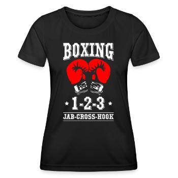 Boxing Jab Cross Hook - Women's Functional T-Shirt - black - Front - AI Model Female 172 light (172cm)