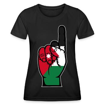 Drapeau jordanien numéro 1 - T-shirt sport Femme - noir - Devant - AI Model Female 172 light (172cm)