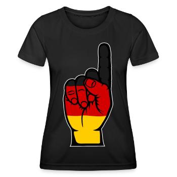 Drapeau allemand numéro 1 - T-shirt sport Femme - noir - Devant - AI Model Female 172 light (172cm)