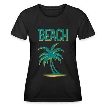Strand - Frauen Funktions-T-Shirt - Schwarz - Vorne - AI Model Female 172 light (172cm)