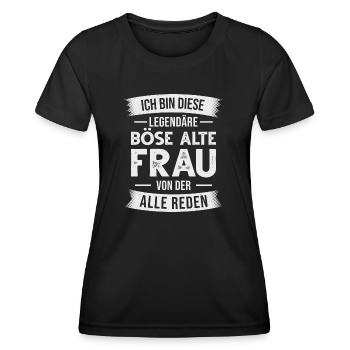 Ich Bin Diese Legendäre Böse Alte Frau - Frauen Funktions-T-Shirt - Schwarz - Vorne - AI Model Female 172 light (172cm)