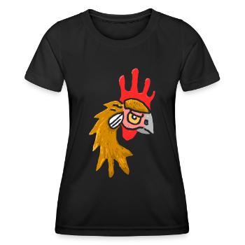 Huhn - Frauen Funktions-T-Shirt - Schwarz - Vorne - AI Model Female 172 light (172cm)