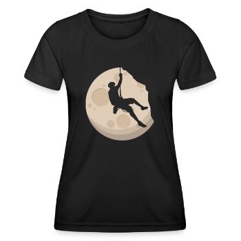 Escalade libre au clair de lune - T-shirt sport Femme - noir - Devant - AI Model Female 172 light (172cm)