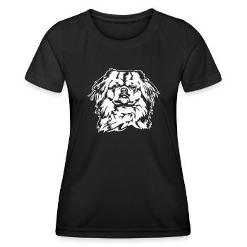 Pekingese Dog Dogs Portrait Pekingese Wilsigns - Women's Functional T-Shirt - black - Front - AI Model Female 172 light (172cm)