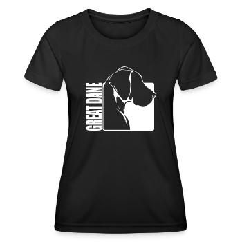 Profil de Dogue Chien Chien Wilsigns - T-shirt sport Femme - noir - Devant - AI Model Female 172 light (172cm)
