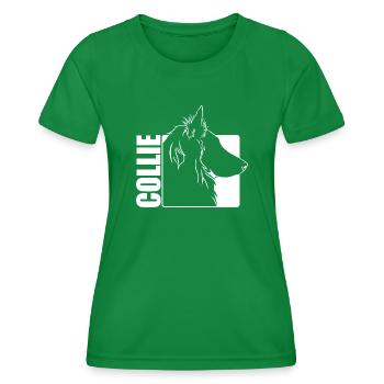 Langhaar Collie Profil Hunde Hund Wilsigns - Frauen Funktions-T-Shirt - Kelly Green - Vorne - AI Model Female 172 dark (172cm)
