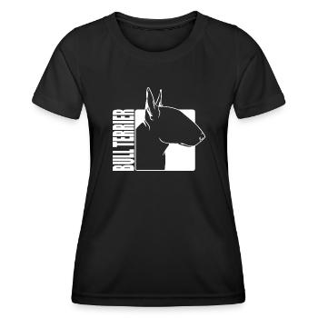 Bull Terrier Profile Dogs Dog Wilsigns - Women's Functional T-Shirt - black - Front - AI Model Female 172 light (172cm)