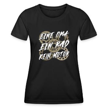 Eine Oma ein Rad kein Motor - Frauen Funktions-T-Shirt - Schwarz - Vorne - AI Model Female 172 light (172cm)