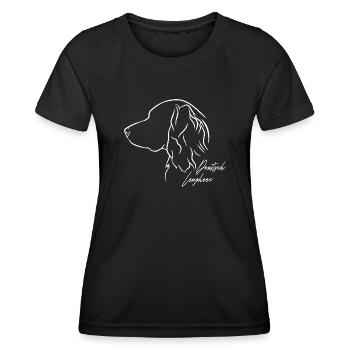 German Longhair Profile Dogs Dog Wilsigns - Women's Functional T-Shirt - black - Front - AI Model Female 172 light (172cm)