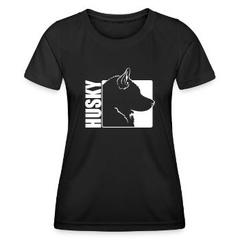 Husky Profile Dogs Dog Wilsigns - Women's Functional T-Shirt - black - Front - AI Model Female 172 light (172cm)