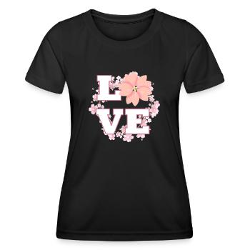 Bague de fleurs de cerisier Love - T-shirt sport Femme - noir - Devant - AI Model Female 172 light (172cm)