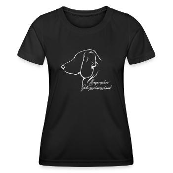 BAYERISCHER GEBIRGSSCHWEISSHUND Profil Hunde Hund - Frauen Funktions-T-Shirt - Schwarz - Vorne - AI Model Female 172 light (172cm)