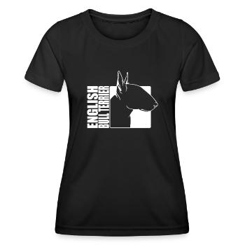 Anglais Bull Terrier Profil Chiens Chien Wilsigns - T-shirt sport Femme - noir - Devant - AI Model Female 172 light (172cm)