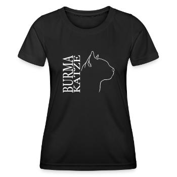 Burma Katze Profil Katzen Katze Wilsigns - Frauen Funktions-T-Shirt - Schwarz - Vorne - AI Model Female 172 light (172cm)