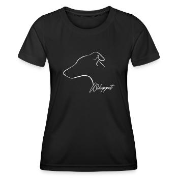 WHIPPET Profil Wilsigns Windhund Hunde Windhunde - Frauen Funktions-T-Shirt - Schwarz - Vorne - AI Model Female 172 light (172cm)