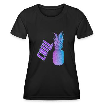 chill Annanas - T-shirt sport Femme - noir - Devant - AI Model Female 172 light (172cm)