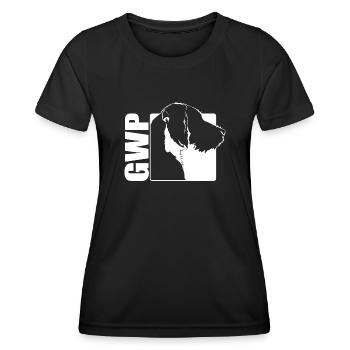 GWP German Wirehaired Pointer Profil Hund Wilsigns - Frauen Funktions-T-Shirt - Schwarz - Vorne - AI Model Female 172 light (172cm)