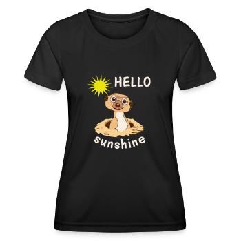 HELLO sunshine - Frauen Funktions-T-Shirt - Schwarz - Vorne - AI Model Female 172 light (172cm)