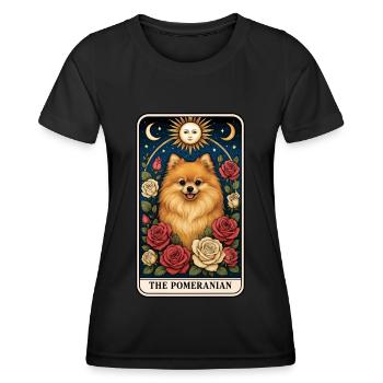 Zwergspitz - Frauen Funktions-T-Shirt - Schwarz - Vorne - AI Model Female 172 light (172cm)