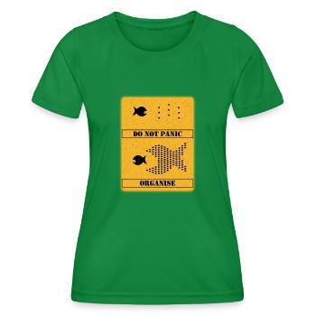 Pas de panique - Organisez-vous! Nous sommes les 99 - T-shirt sport Femme - vert - Devant - AI Model Female 172 dark (172cm)