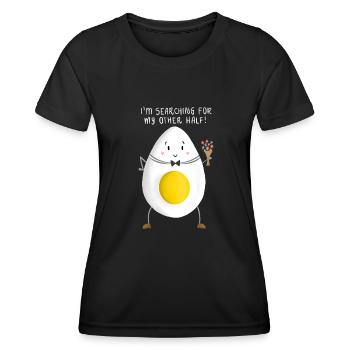 Romantisches gekochtes Ei - Frauen Funktions-T-Shirt - Schwarz - Vorne - AI Model Female 172 light (172cm)