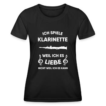 Klarinette - Frauen Funktions-T-Shirt - Schwarz - Vorne - AI Model Female 172 light (172cm)