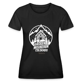Station de ski d’Aspen Mountain - T-shirt sport Femme - noir - Devant - AI Model Female 172 light (172cm)