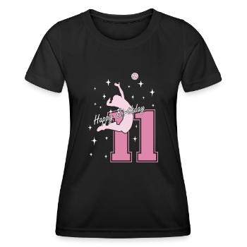 11. Geburtstag Volleyball Volleyballspielerin - Frauen Funktions-T-Shirt - Schwarz - Vorne - AI Model Female 172 light (172cm)