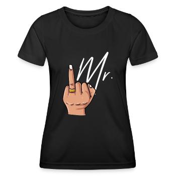 Mr. Hochzeit Braut Bräutigam Paar Ehe Heiraten - Frauen Funktions-T-Shirt - Schwarz - Vorne - AI Model Female 172 light (172cm)