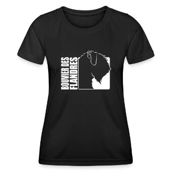 Bouvier des Flandres Profile Dog Dogs Wilsigns - Women's Functional T-Shirt - black - Front - AI Model Female 172 light (172cm)