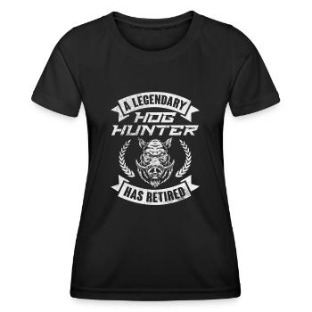 a legendary hog hunter has retired Design - Women's Functional T-Shirt - black - Front - AI Model Female 172 light (172cm)